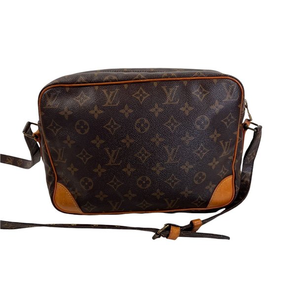 Authentic Louis Vuitton Shoulder Bag Nile Brown Monogram Used LV Handbag Vintage - Picture 2 of 14